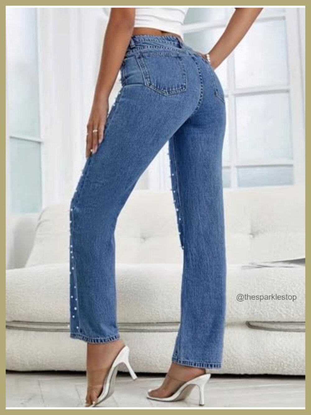 High Waisted Baggy Wide Straight Leg Jeans - Picture 2 of 6